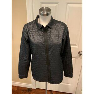 Burton BRTN Black Quilted Hi-Lo Zip-Up Jacket, Size Medium